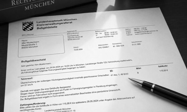Bei Bußgeldbescheid Anwalt in München fragen Bei Bußgeldbescheid Anwalt in München fragen
